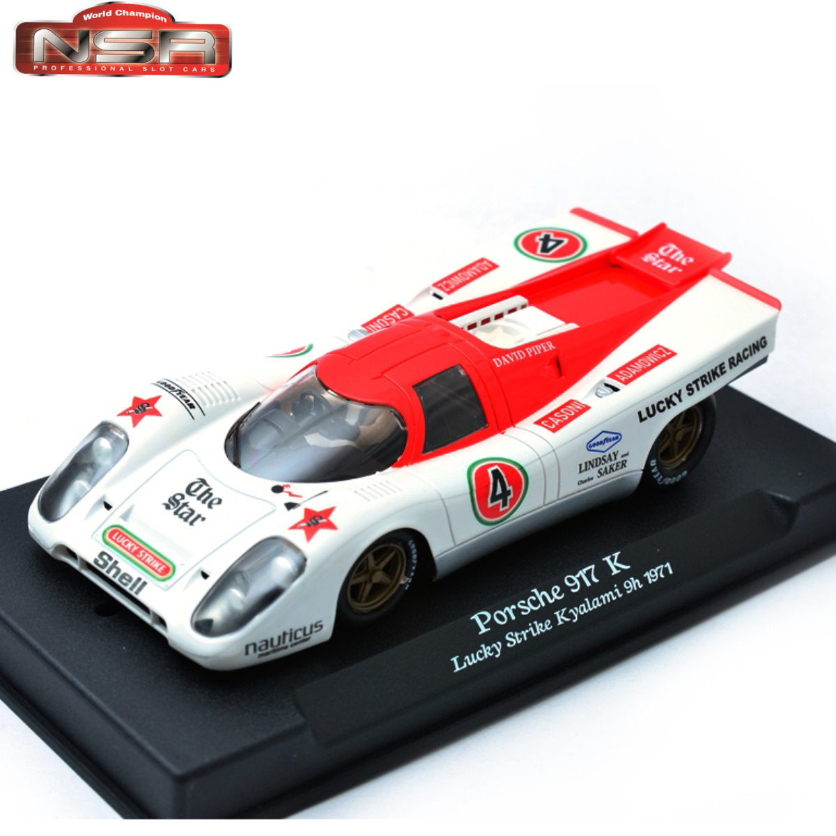 NSR Porsche 917K Lucky Strike Kyalami 9h 1971 David Piper 1/32 Slot Car