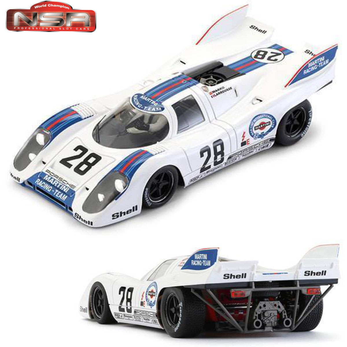 NSR Porsche 917K 1000 KM Austria 1971 Martini 1/32 Slot Car for Revoslot Slot.it