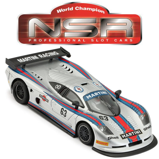 NSR Mosler MT900R Martini Racing Grey EVO5 Anglewinder 1/32 Slot Car 0152