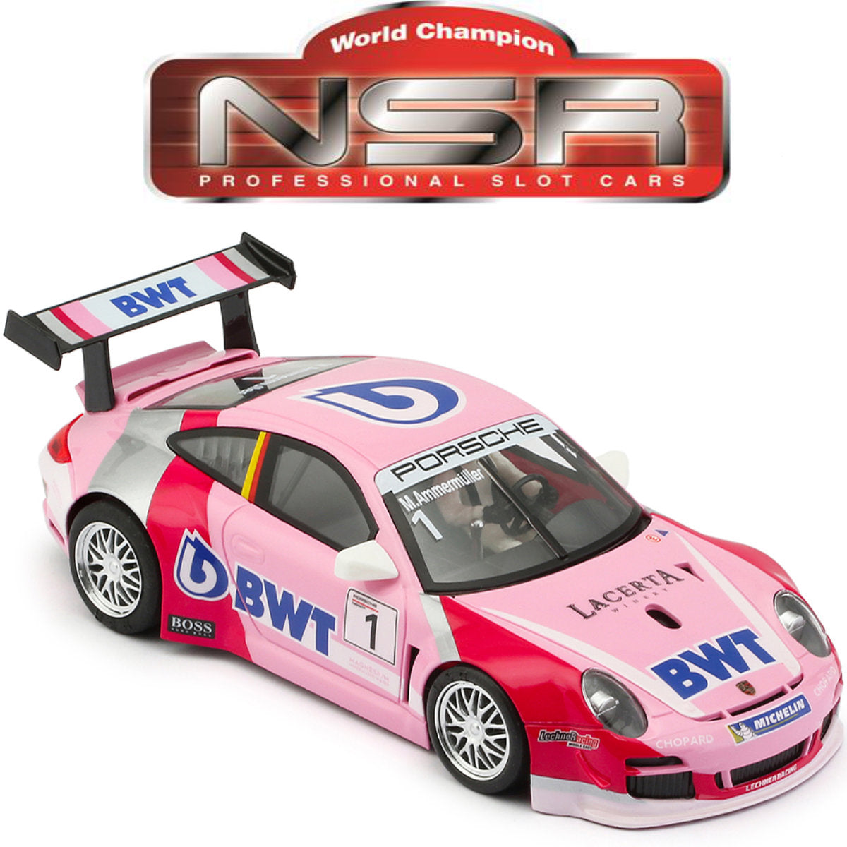 NSR Porsche 997 #1 Super Cup BWT 1/32 Slot Car 0187AW for Slot.it Revoslot