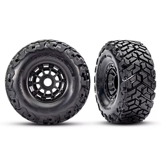 Traxxas 10272 Belted Tires With Black Wheels (2) Foam Inserts For Maxx Slash