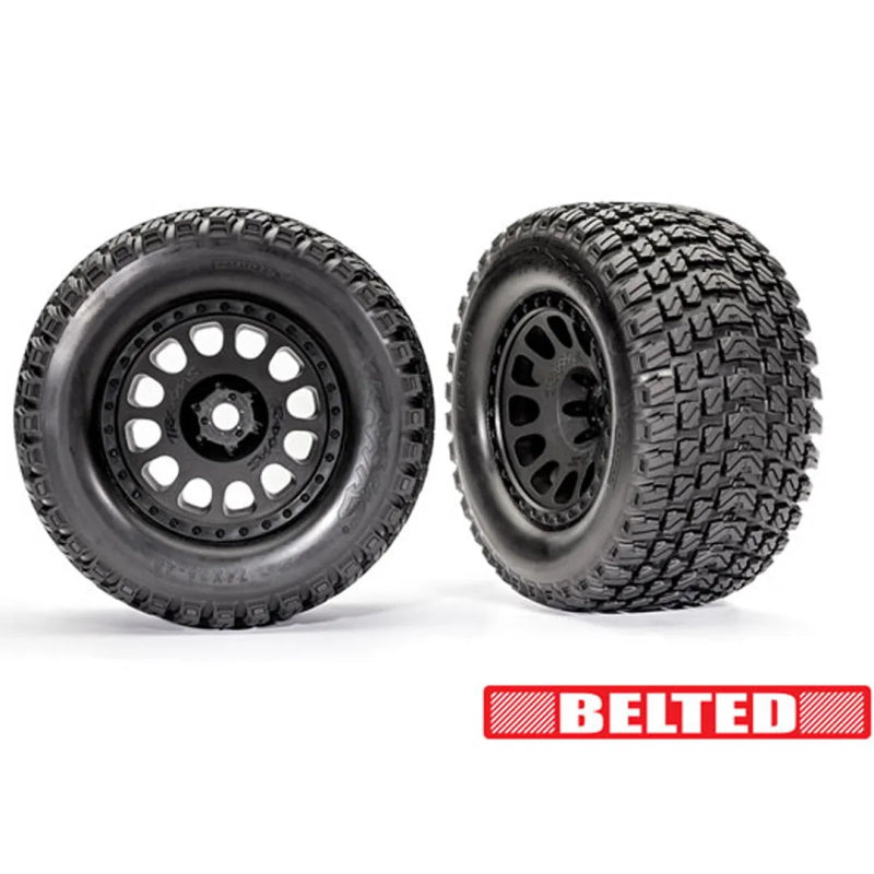 Traxxas 7862 - Belted Gravix Tires, Black Wheels w/Foam Inserts For XRT / X-Maxx