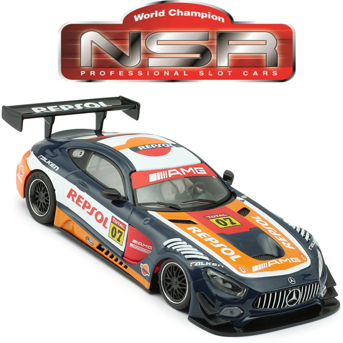 NSR Mercedes-AMG GT3 #7 Repsol 1/32 Slot Car 0207AW for Scalextric Slot.it