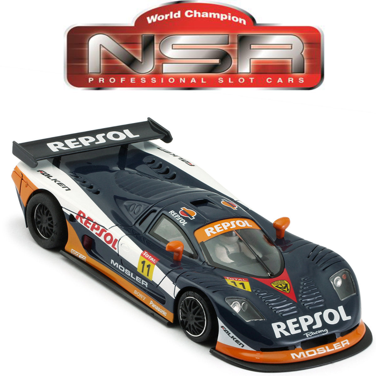 NSR Mosler MT900R Repsol #11 EVO5 Anglewinder 1/32 Slot Car 0212AW