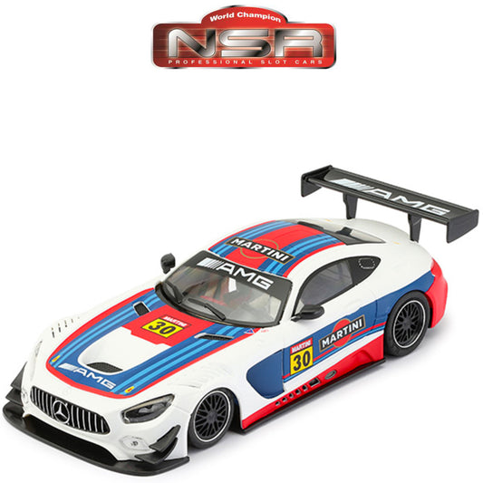 NSR Mercedes AMG GT3 Martini White #30 1/32 Slot Car 0230AW Anglewinder