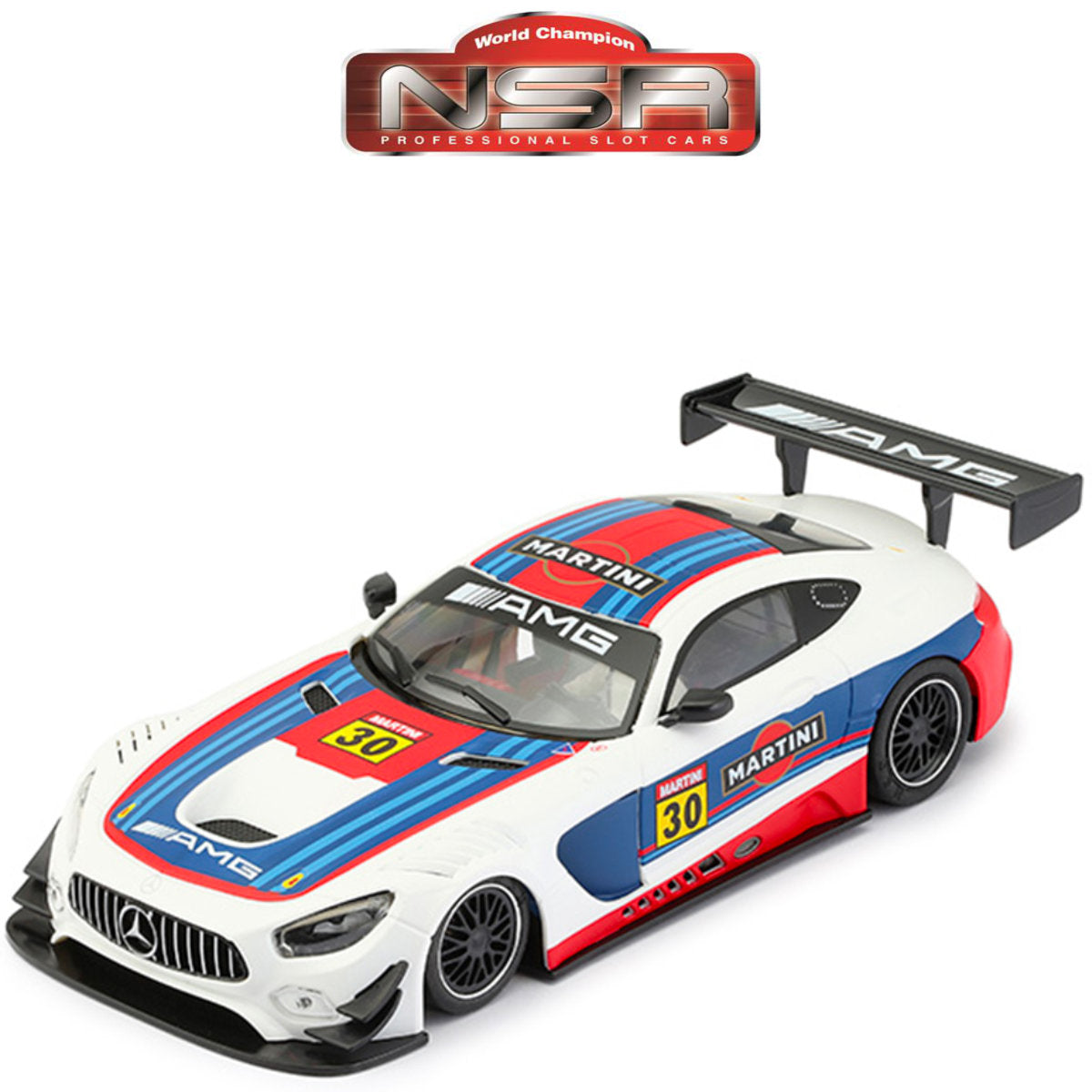 NSR Mercedes AMG GT3 Martini White 1/32 Slot Car 0230SW for Revoslot Slot.it