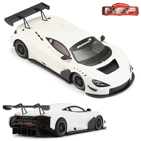 NSR McLaren 720S GT3 Test Car White 1/32 Slot Car for Scalextric Carrera