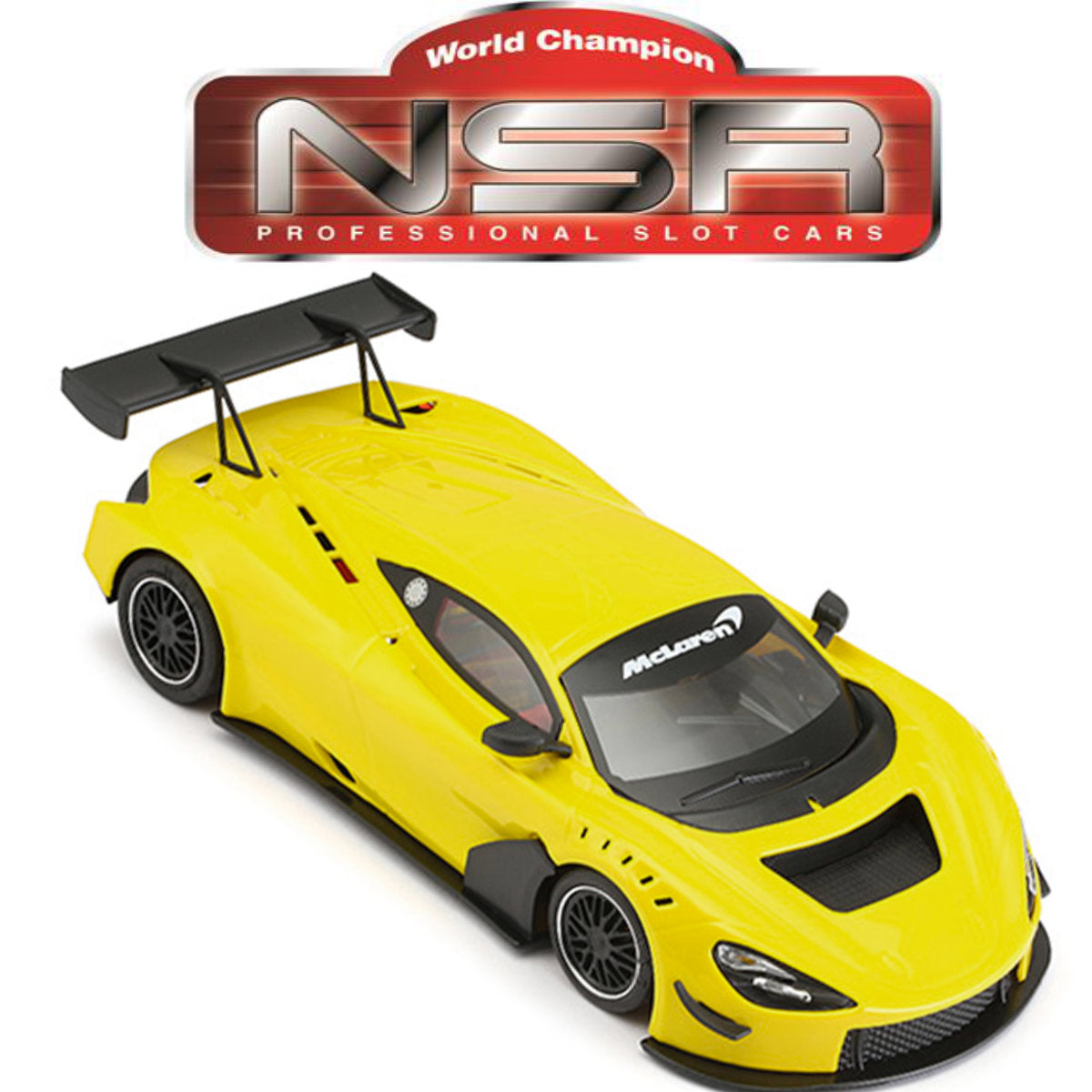 NSR McLaren 720S GT3 Test Car Yellow 1/32 Slot Car for Scalextric Carrera