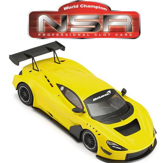 NSR McLaren 720S GT3 Test Car Yellow 1/32 Slot Car for Scalextric Carrera