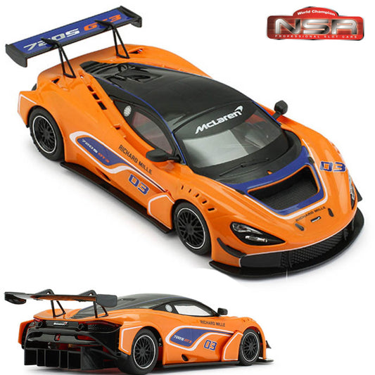 NSR McLaren 720S GT3 Official Test Car 1/32 Slot Car 0251AW for Carrera