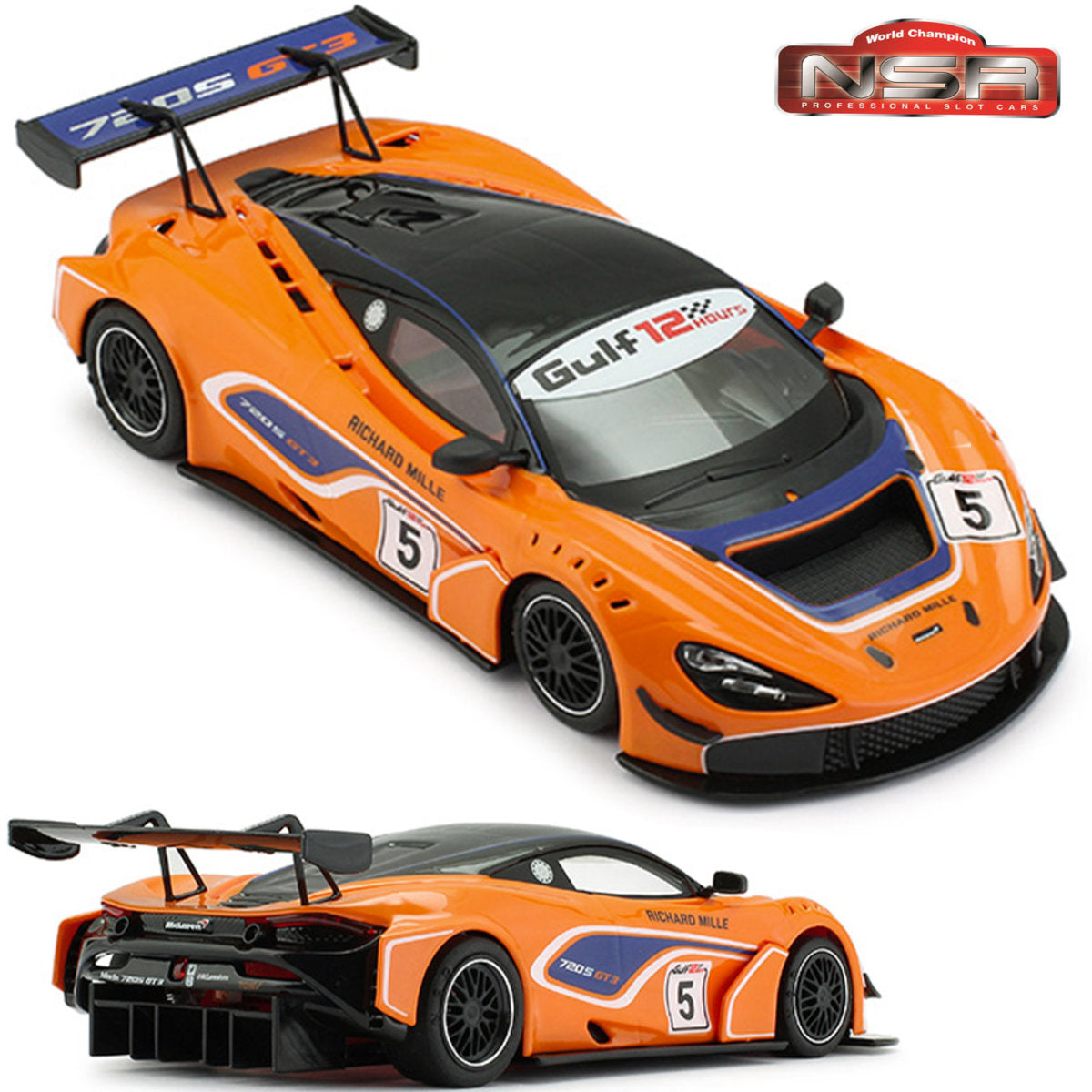 NSR McLaren 720S GT3 Gulf 12 Hours 1/32 Slot Car 0252AW for Carrera