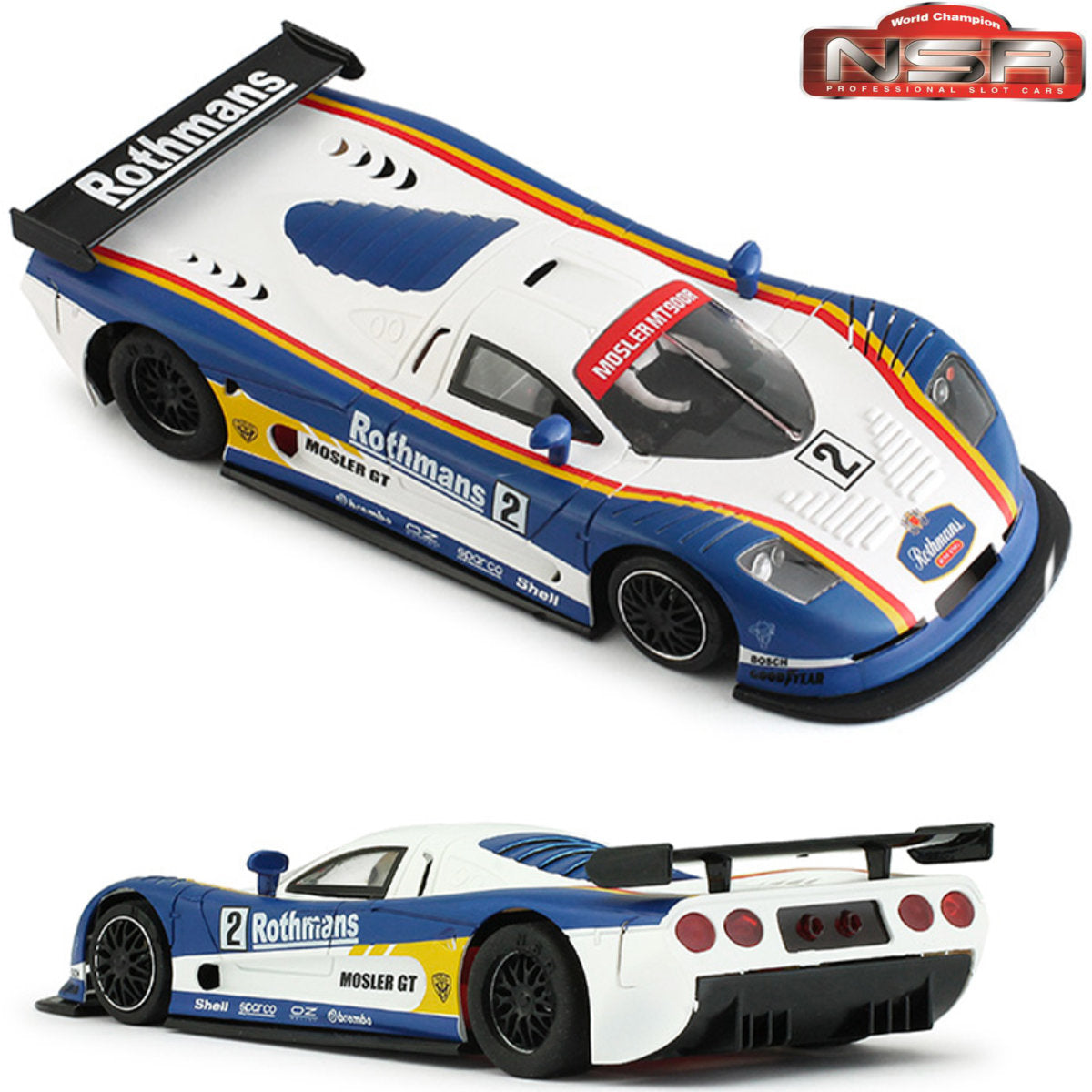 NSR Mosler MT900R Rothmans #2 EVO3 Anglewinder 1/32 Slot Car 0293AW