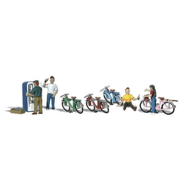 Woodland Scenics A2194 N Train Figures Bicycle Buddies.