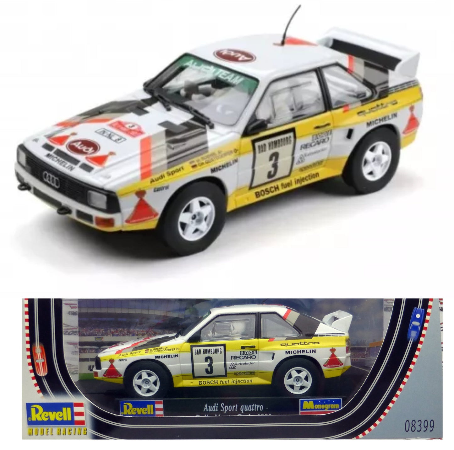 Revell Audi Sport Quattro #3 Rally Monte Carlo 1985 1/32 Slot Car Monogram 08399