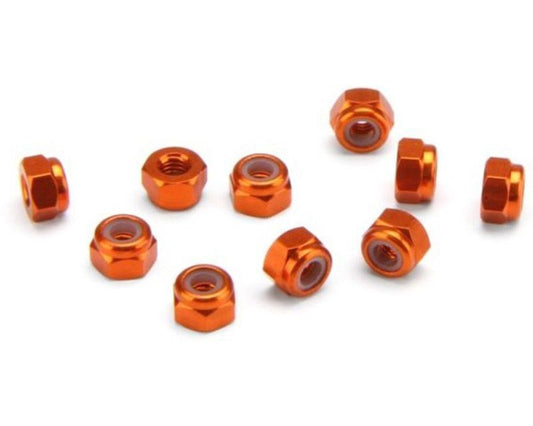 HPI 104120 Aluminum Thin Loc knut M3 (Orange) (10 Pcs) - PowerHobby