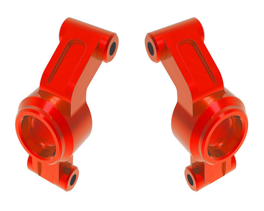 Traxxas 10751-RED Red Left and Right Aluminum Stub Axle Carriers fits Mini Maxx