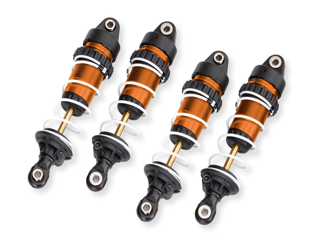 Traxxas 10765-ORNG Orange Aluminum GTR Long Shocks with Springs fits Mini Maxx