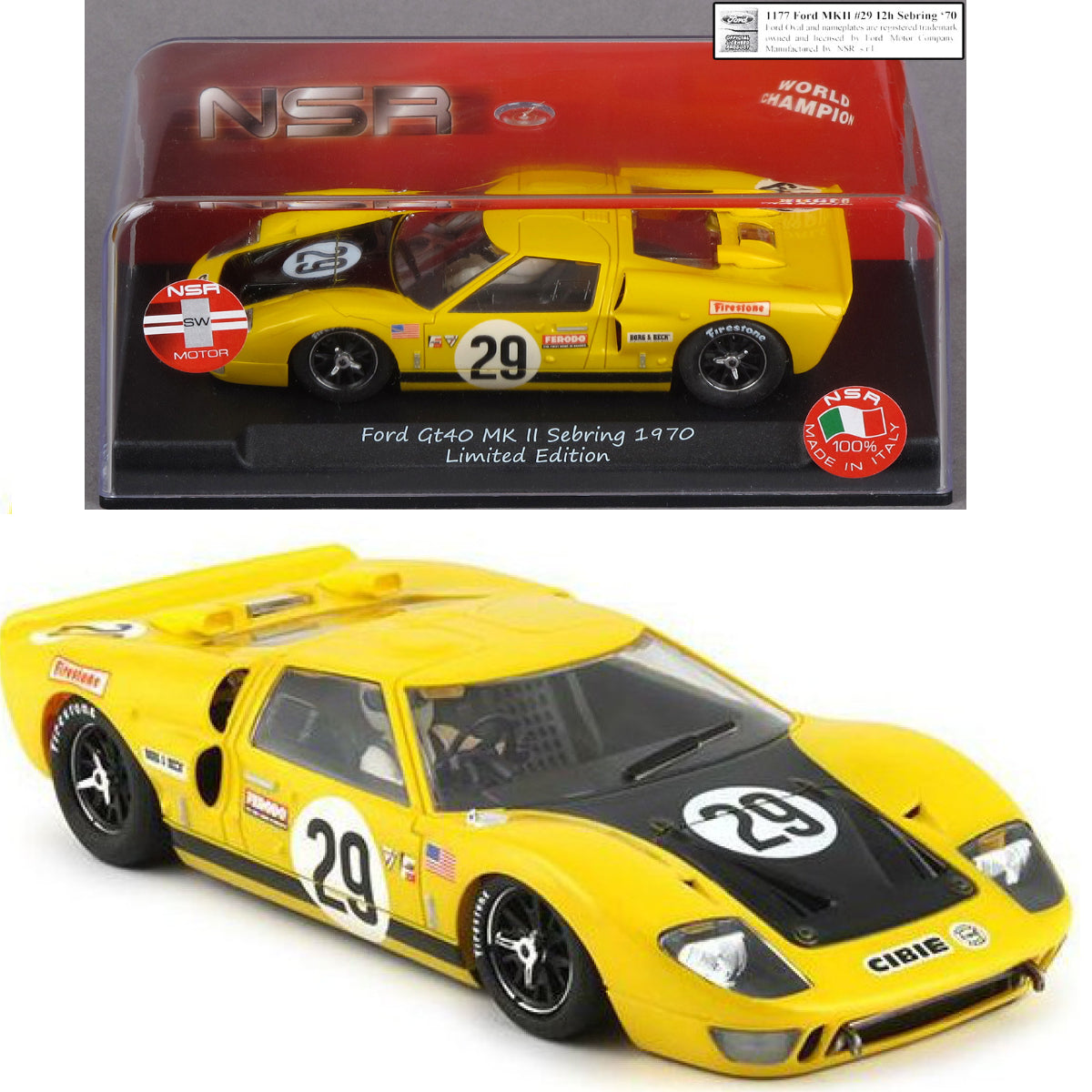 NSR Ford GT40 MK II Sebring 12 Hours 1970 1/32 Slot Car 1177 Rare Limited Edition