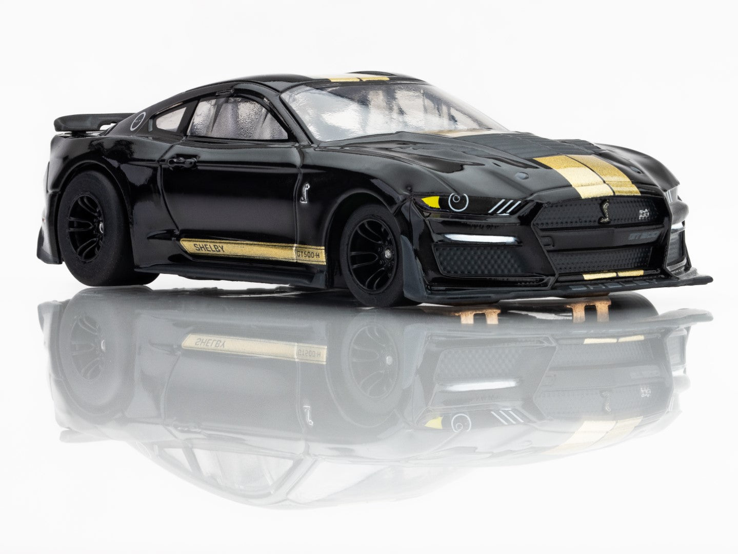 AFX 22082 Ford Shelby Mustang GT500KR Black/Gold Mega G+ HO Slot Car