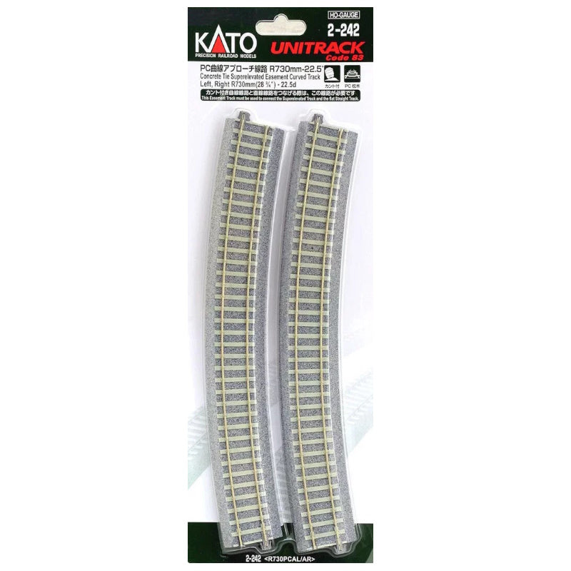 Kato 2-242 HO Scale UniTrack 730mm 28 3/4" 22.5 Radius Curved Concrete Easement