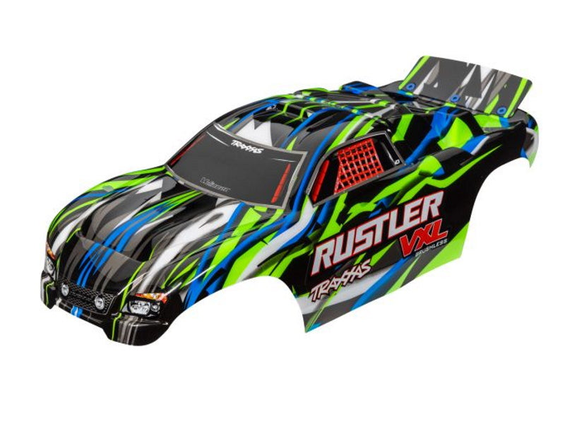 Traxxas 3726G Body Green/Blue Painted: Rustler VXL