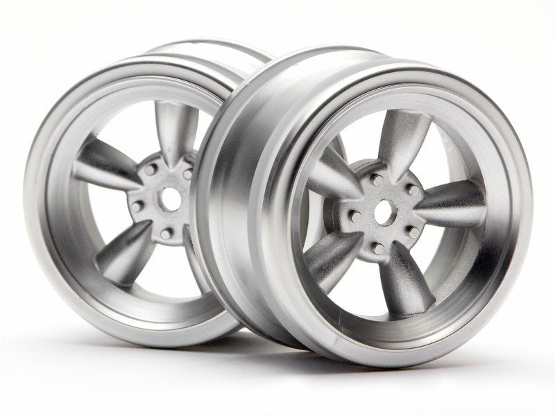 HPI 3815 Vintage 5-Spoke Wheels 26mm Matte Chrome (2)