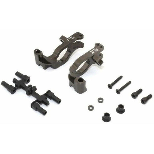 Kyosho IFW629C Aluminum Front Hub Carrier Set Gunmetallic L/R 22ﾟ(MP10)