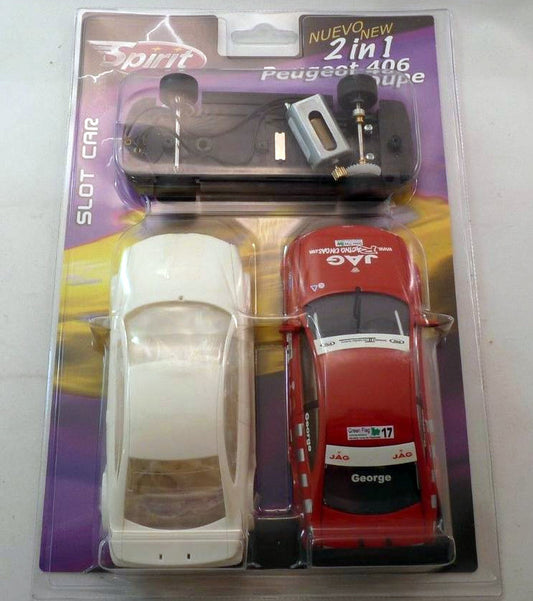 SPIRIT PEOGEOT 406 COUPE With Extra White Body 1/32 Slot Car 501190