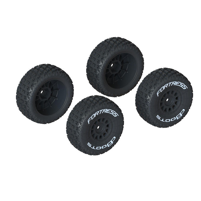 ARRMA ARA550117 dBoots 'FORTRESS' Tire Set Glued, Black (4) Mojave Grom