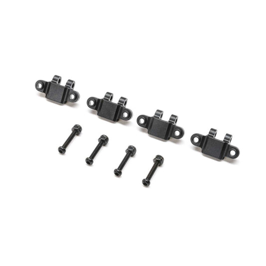 Team Losi Racing TLR314009 Lower Shock Mount, Aluminum, BLK (4): Mini LMT - PowerHobby