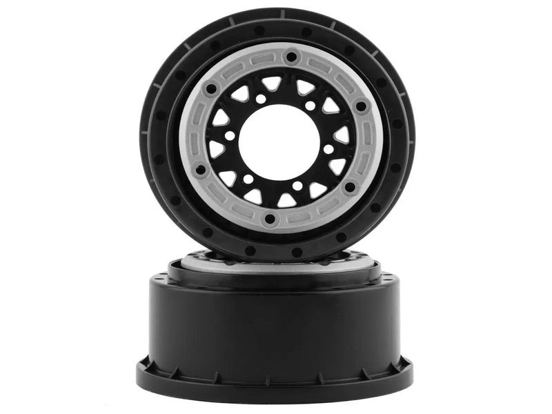 Pro-Line Racing 2811-03 Raid Bead-Loc 2.2/3.0" Short Course Silver/Black Wheels - PowerHobby