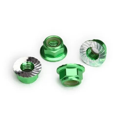 Traxxas TRA8447G 5mm Aluminum Flanged Nylon Locking Nuts Green Maxx/UDR - PowerHobby