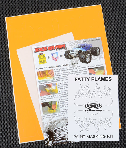 XXX Main Racing 021L- Fatty Flames Paint Mask - RC Car