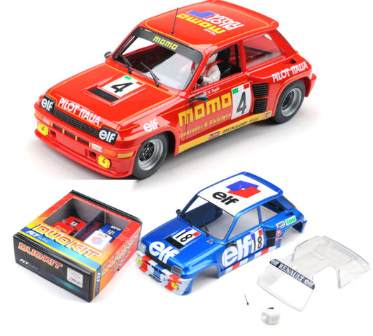 FLY 88293 Renault Turbo 5 MOMO & elf DUO 1/32 Slot Car Kit Extra Body