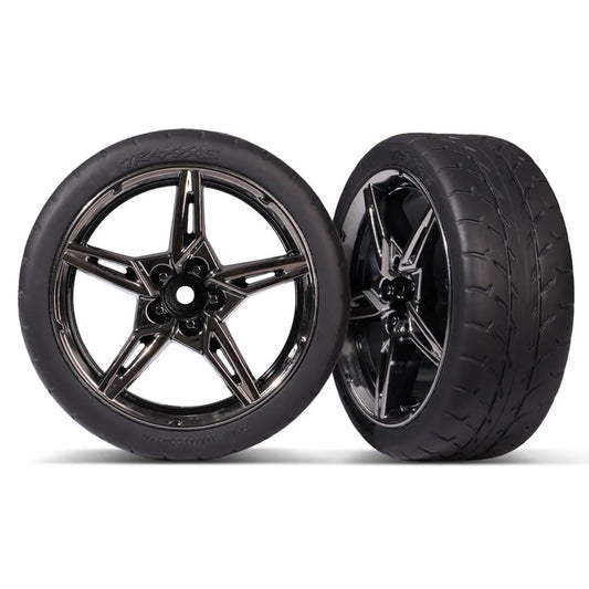 Traxxas TRA 9370 2.1" Front Response Tires w/ Split Spoke Black/Chrome Wheels - PowerHobby