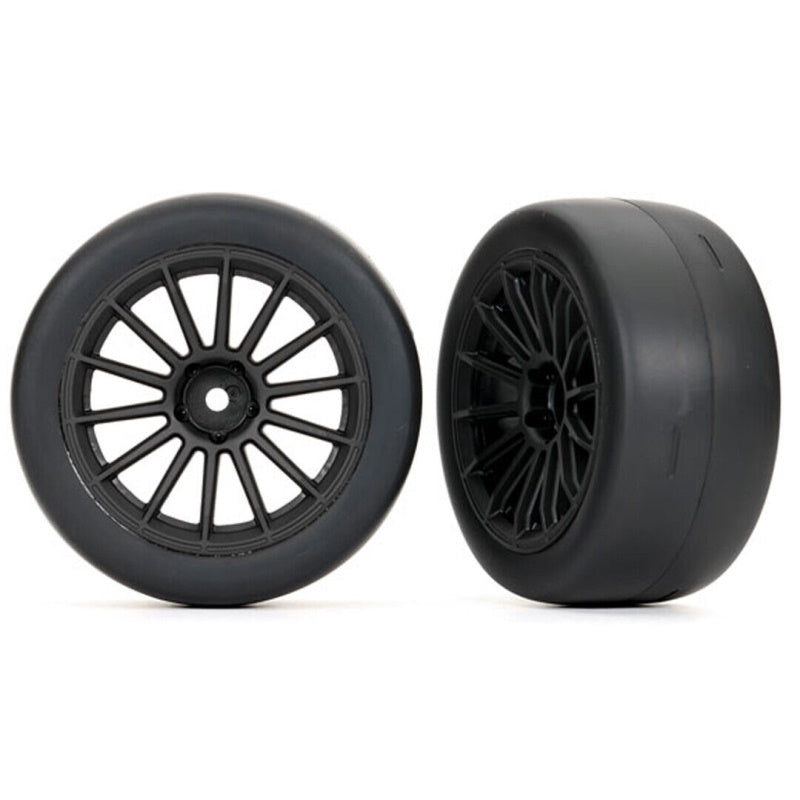 Traxxas 9374 Front Tires w/ Multi-Spoke Blk Wheels (2) Toyota GR Supra 4-Tec 3.0 - PowerHobby