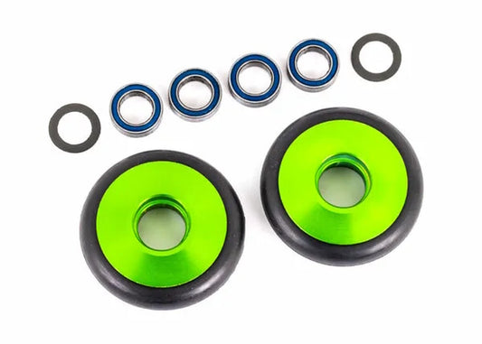 Traxxas TRA9461G Aluminum Wheelie Bar Wheels, Green - PowerHobby