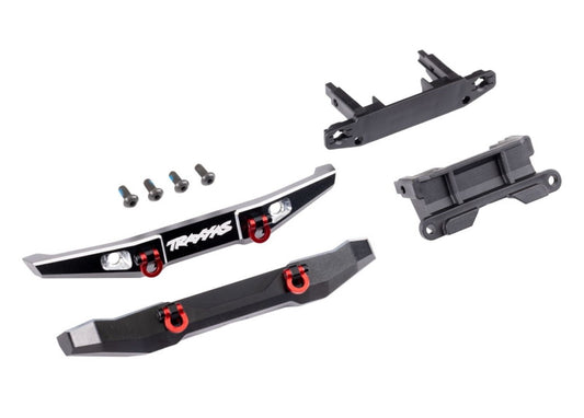 Traxxas 9735X - Bumper, front (1), rear (1), aluminum (black-anodized) Bronco - PowerHobby