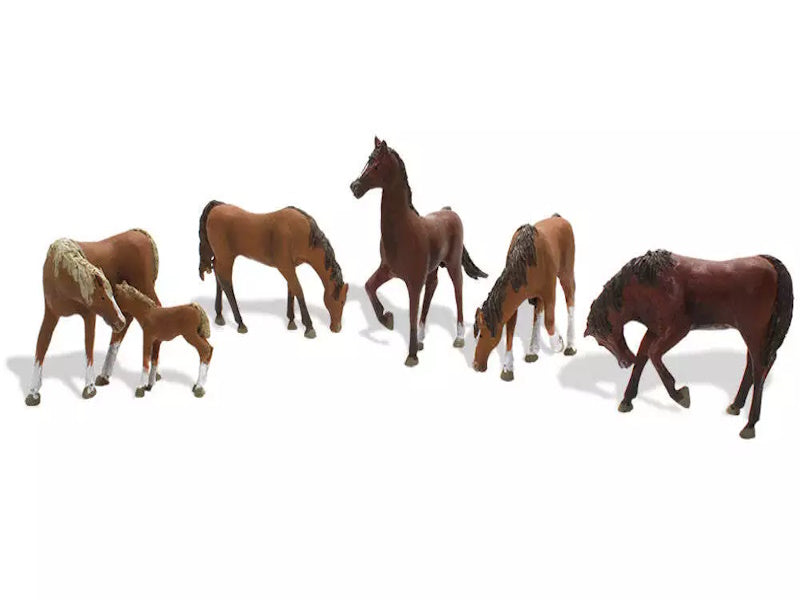 Woodland Scenics A1842 HO Train Figures Chestnut Horses