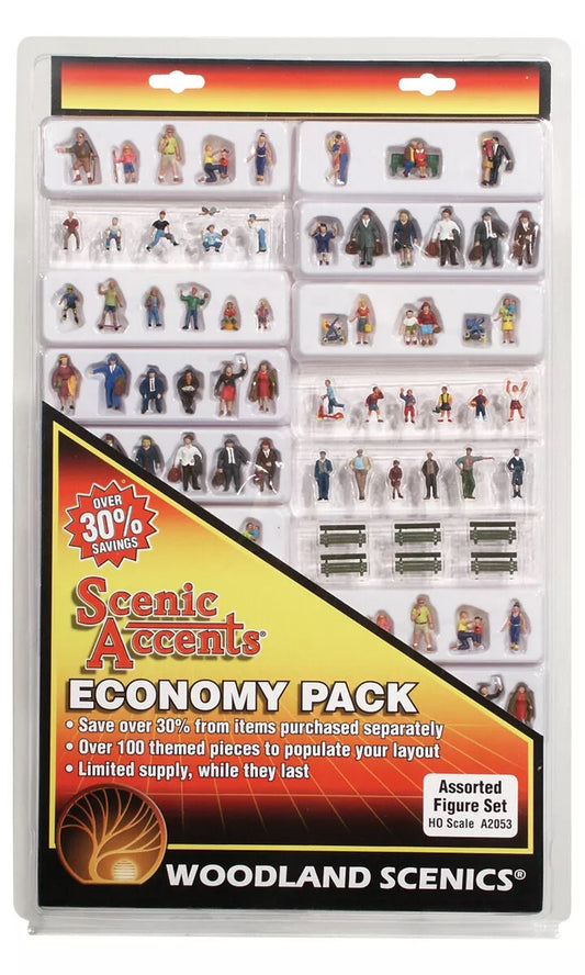 Woodland Scenics A2053 HO Train Figures Assorted Figure Set Economy Pack