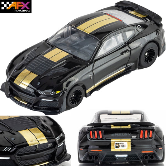 AFX 22082 Ford Shelby Mustang GT500KR Black/Gold Mega G+ HO Slot Car