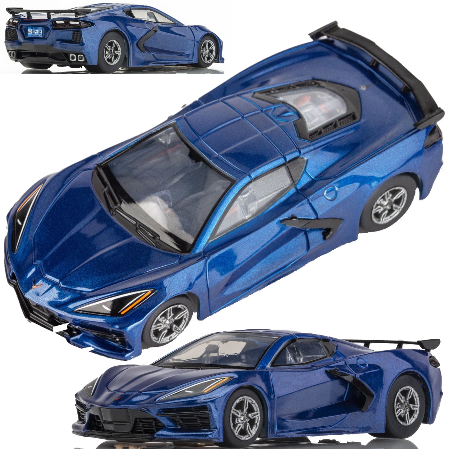 AFX Corvette C8 Riptide Blue Metallic HO Slot Car 22094 Mega G+