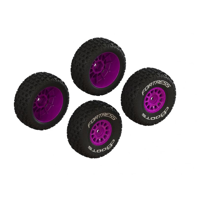 ARRMA - ARA-1570 dBoots 'FORTRESS' Glued Tire Set, Purple (2 Pairs)