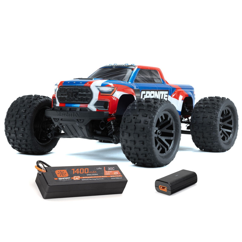 Arrma ARA2102T1 Granite Grom MEGA 4WD 380 Brushed 1/18 Monster Truck RTR Blue - PowerHobby