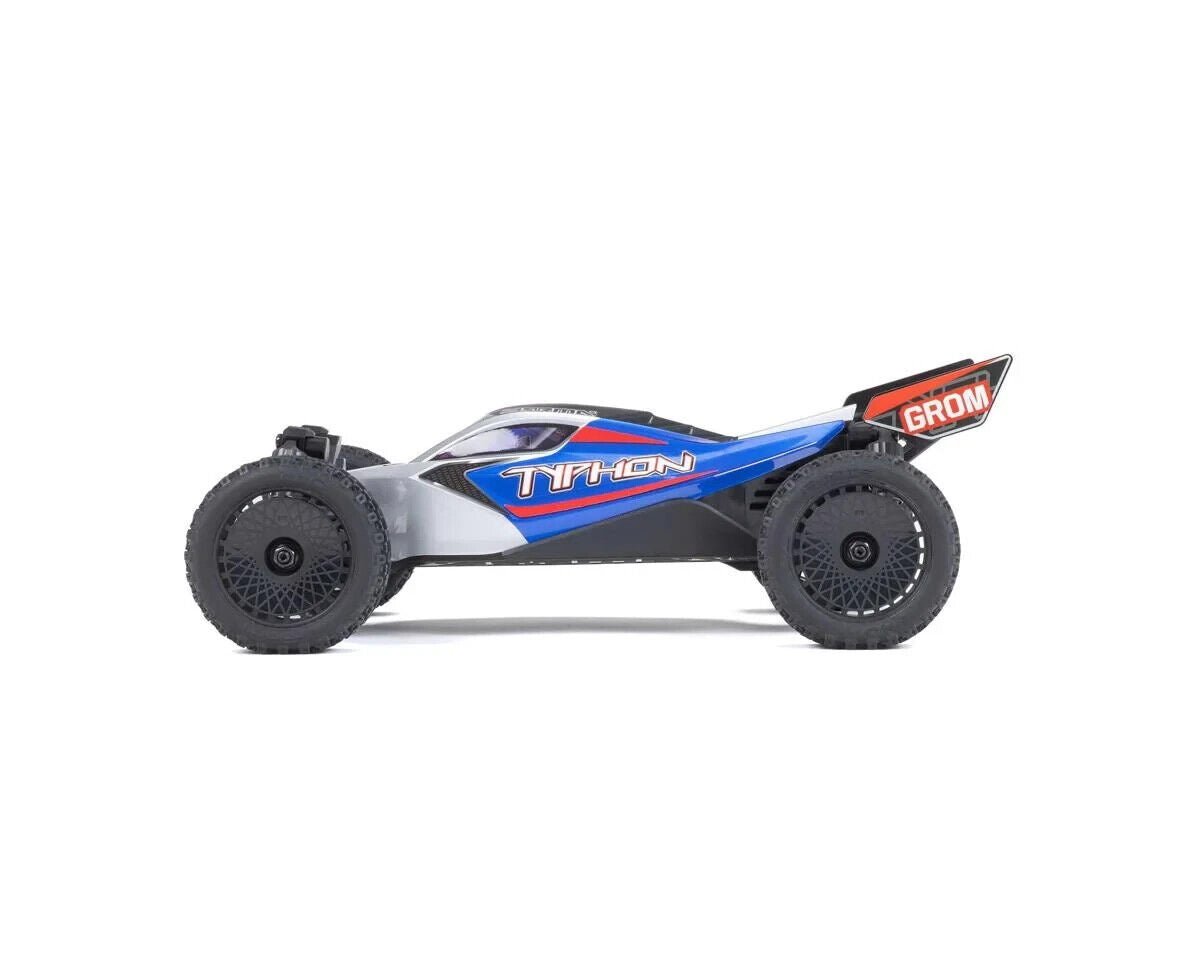 Arrma ARA2106T1 Typhon Grom MEGA 4WD 380 Brushed 1/18 Buggy RTR Blue/Silver.