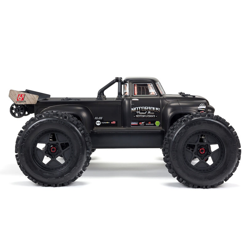 ARRMA ARA8611V5T1 1/8 NOTORIOUS 6S V5 4WD BLX Stunt Truck Spektrum Firma RTR BLK