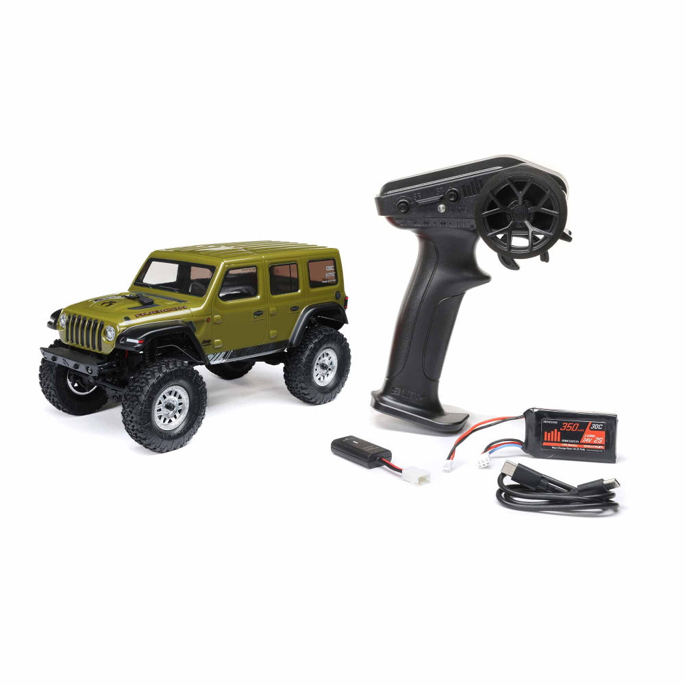 Axial AXI00002V3T4 SCX24 Jeep Wrangler JLU 4WD RTR Scale Mini Rock Crawler Green