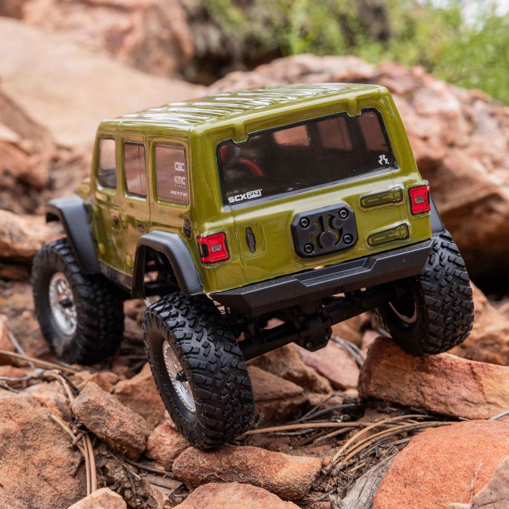 Axial AXI00002V3T4 SCX24 Jeep Wrangler JLU 4WD RTR Scale Mini Rock Crawler Green