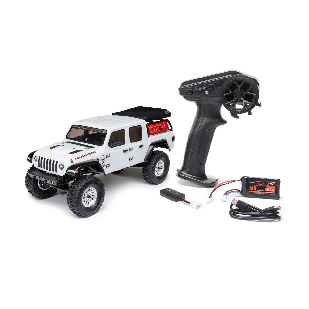 Axial 1/24 SCX24 Jeep JT Gladiator 4WD Rock Crawler Brushed RTR, White