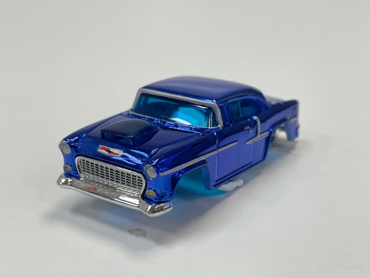 Auto World 1955 Chevy Gasser AFX Xtraction Blue Chrome HO Slot Car Body